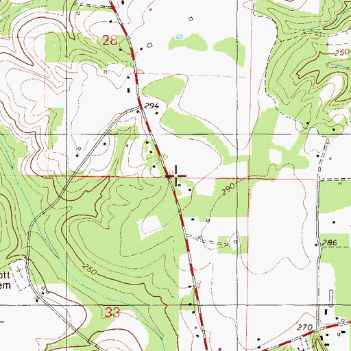 Topographic Map of Georgetown Fellowship Volunteer Fire Department Station 1, AL