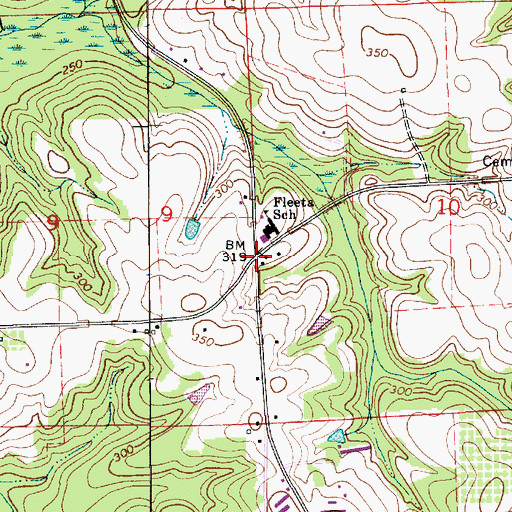 Topographic Map of Union Grove Fire Department, AL
