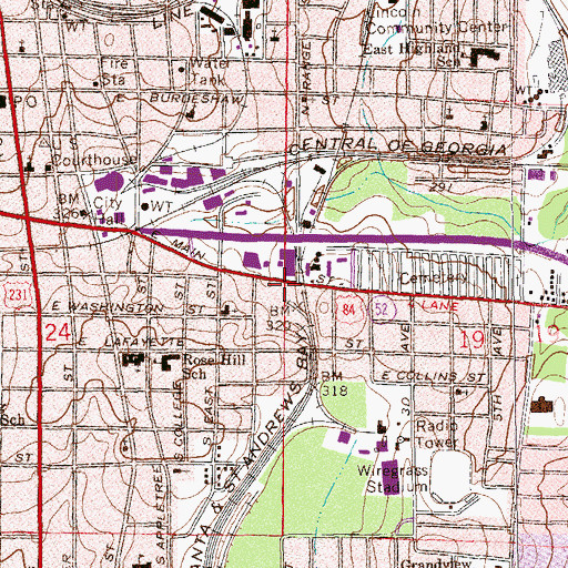 Topographic Map of Dothan Fire Department Station 1, AL