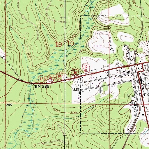 Topographic Map of Repton Volunteer Fire Department, AL