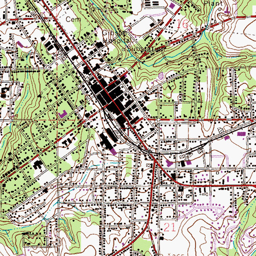 Topographic Map of Enterprise Fire Department Central Station, AL