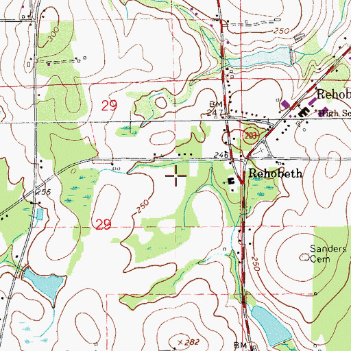 Topographic Map of Rehobeth Volunteer Fire and Rescue, AL