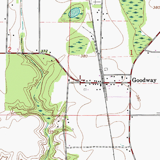 Topographic Map of Goodway Volunteer Fire Department, AL