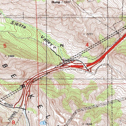 Topographic Map of Siesta Valley, CA