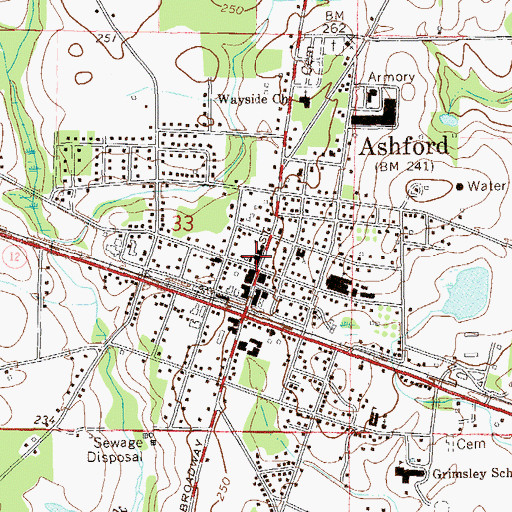 Topographic Map of Ashford Fire Department, AL