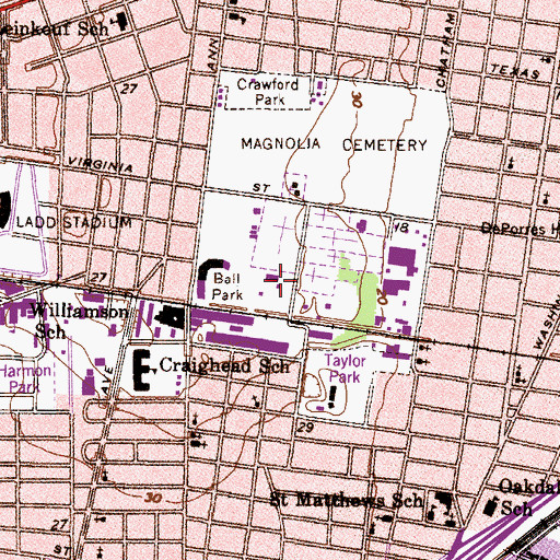 Topographic Map of Mobile Fire Training Division, AL