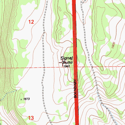 Topographic Map of Signal Butte, CA