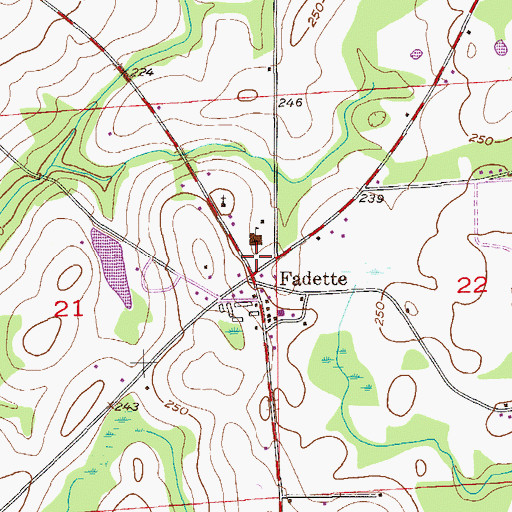 Topographic Map of Fadette Volunteer Fire Department, AL