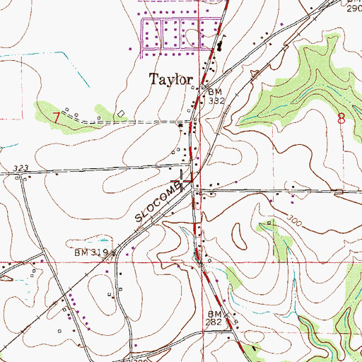 Topographic Map of Taylor Volunteer Fire Department, AL