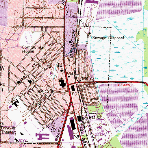 Topographic Map of Chickasaw Fire Department, AL