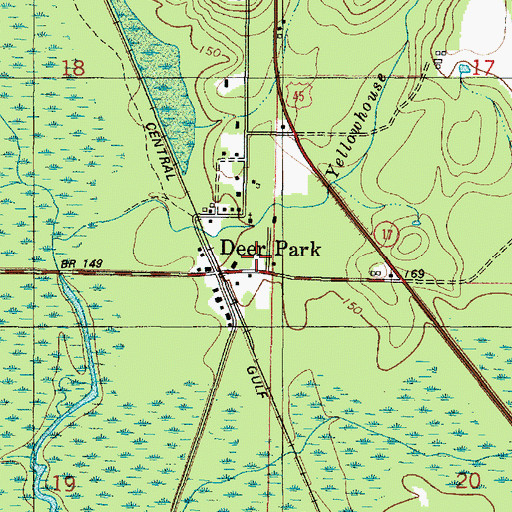 Topographic Map of Vinegar Bend Volunteer Fire Department, AL