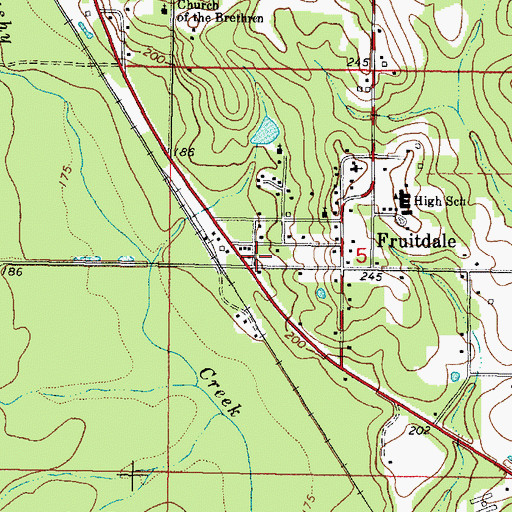 Topographic Map of Fruitdale - Yellowpine Volunteer Fire Department, AL