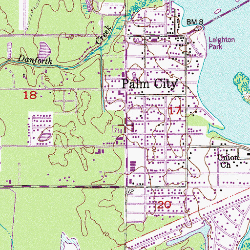 Topographic Map of Martin County Fire Rescue Station 21, FL