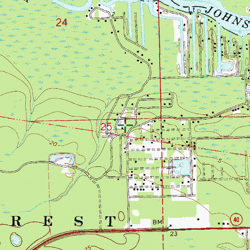 Topographic Map of Astor Volunteer Fire Department (historical), FL