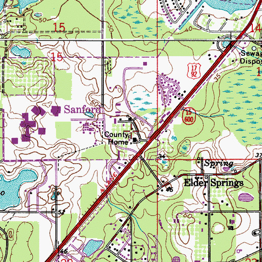 Topographic Map of Seminole County Department of Safety, FL