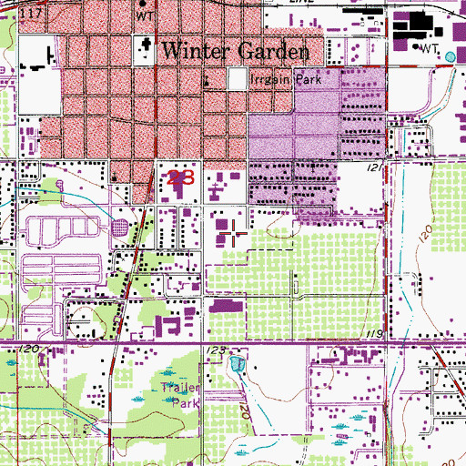 Topographic Map of Winter Garden Fire/Rescue Station 24, FL