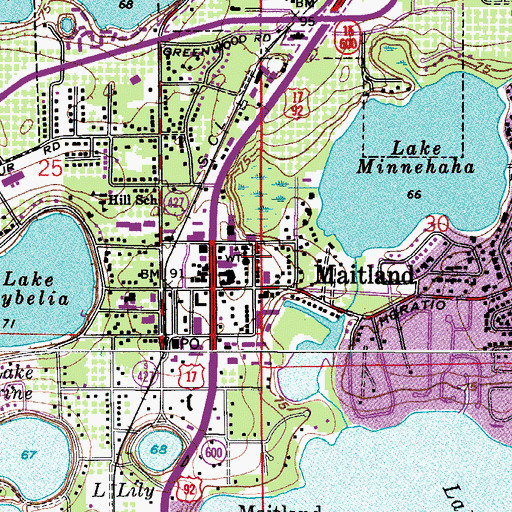 Topographic Map of Maitland Fire Operations, FL