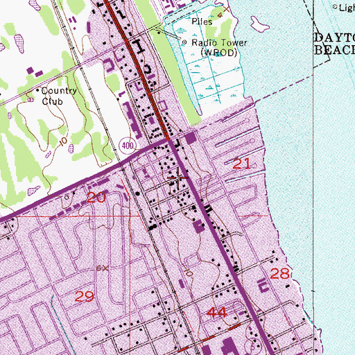 Topographic Map of South Daytona Fire Department, FL