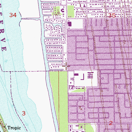 Topographic Map of Satellite Beach Fire Department, FL