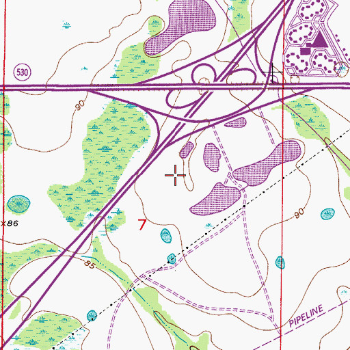 Topographic Map of Osceola County Fire Rescue and Emergency Medical Services Station 72, FL