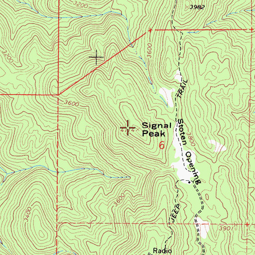 Topographic Map of Signal Peak, CA