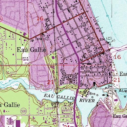 Topographic Map of Melbourne Fire Department Station 71 and Headquarters, FL