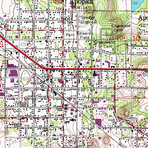 Topographic Map of Apopka Fire Department Station 1, FL