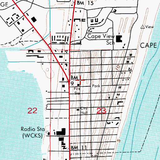 Topographic Map of Brevard County Fire Rescue Station 60 / Canaveral Fire Rescue Station 53, FL