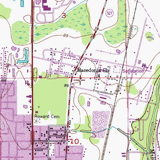 Topographic Map of Osceola Department of Fire and Emergency Medical Services Station 61, FL