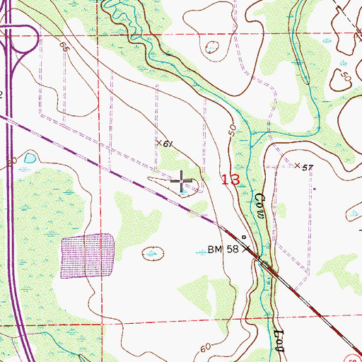 Topographic Map of Yeehaw Junction Volunteer Fire Department, FL