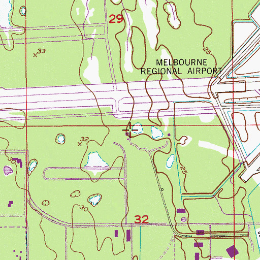 Topographic Map of Melbourne Fire Department Station 73, FL