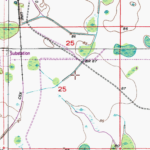 Topographic Map of Orange County Fire Rescue Station 55, FL