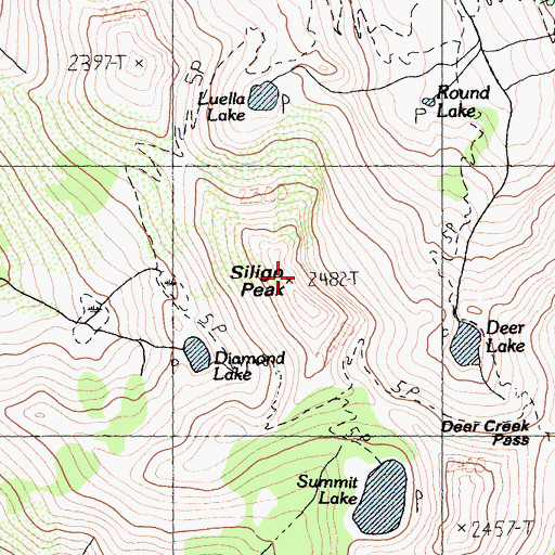 Topographic Map of Siligo Peak, CA