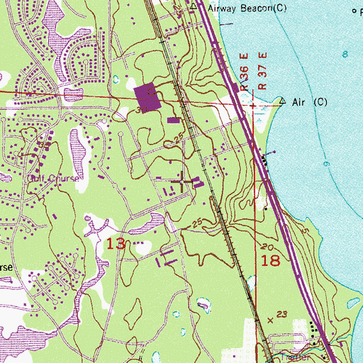 Topographic Map of Brevard County Fire Rescue Station 80, FL