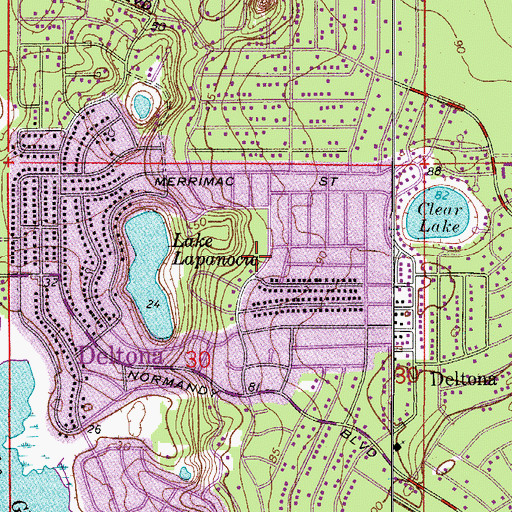 Topographic Map of Deltona Fire / Rescue Station 2, FL