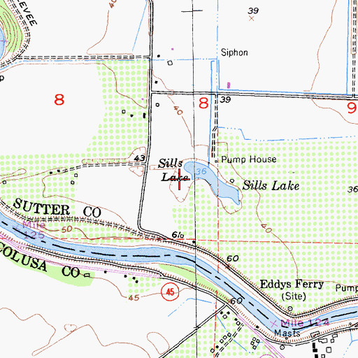 Topographic Map of Sills Lake, CA