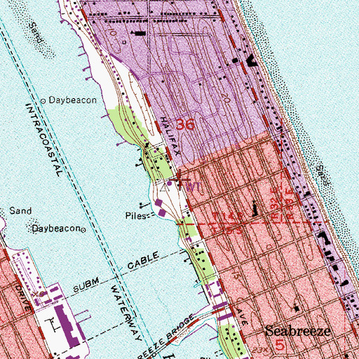 Topographic Map of Daytona Beach Fire Department Station 3, FL
