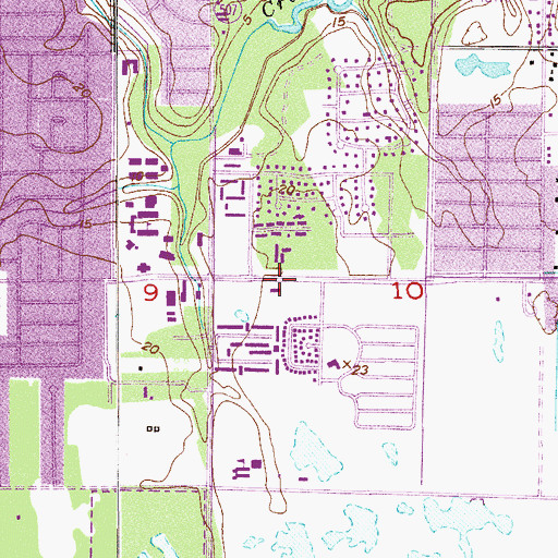 Topographic Map of Melbourne Fire Department Station 75, FL