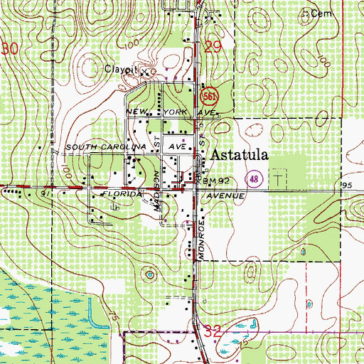 Topographic Map of Astatula Volunteer Fire Department Station 77, FL