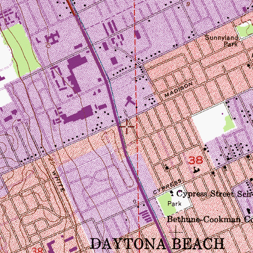 Topographic Map of Daytona Beach Fire Department Station 5, FL