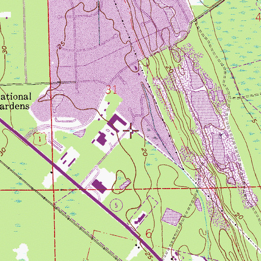 Topographic Map of Volusia County Fire Services Station 13 Halifax, FL