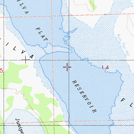 Topographic Map of Silva Flat Reservoir, CA