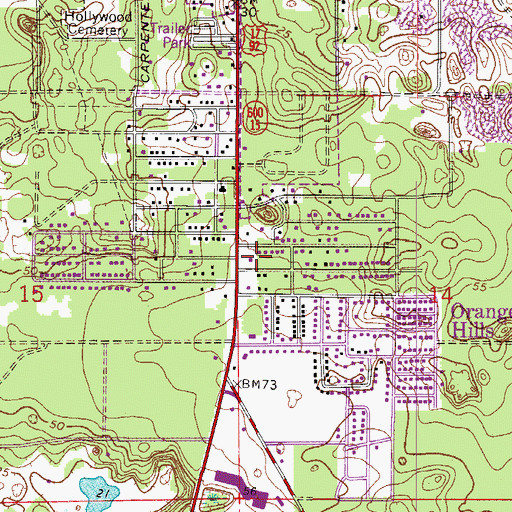 Topographic Map of Volusia County Public Protection EVAC Emergency Medical Services, FL
