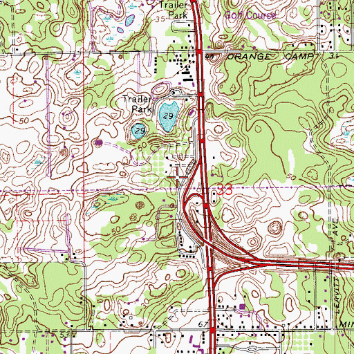 Topographic Map of Volusia County Fire Rescue Spring Lakes Station 32, FL