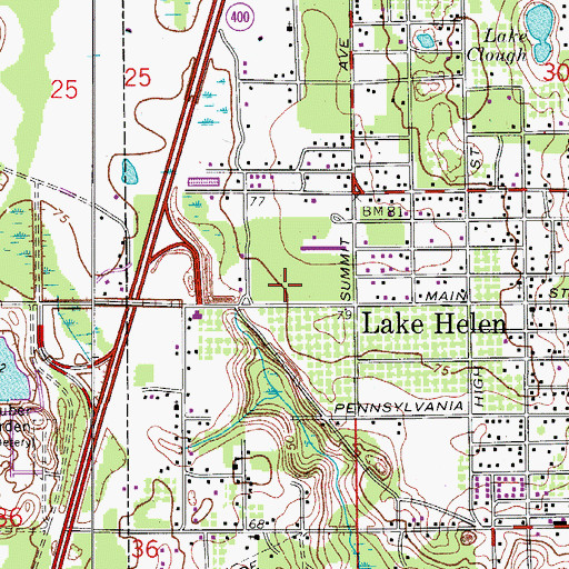 Topographic Map of Volusia County Fire Services Station 35 Lake Helen, FL