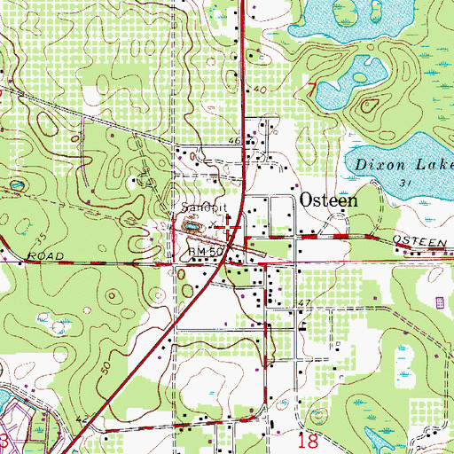 Topographic Map of Volusia County Fire Services Station 36 Osteen, FL