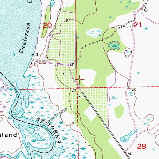 Topographic Map of Volusia County Fire Services Station 37 Harney, FL