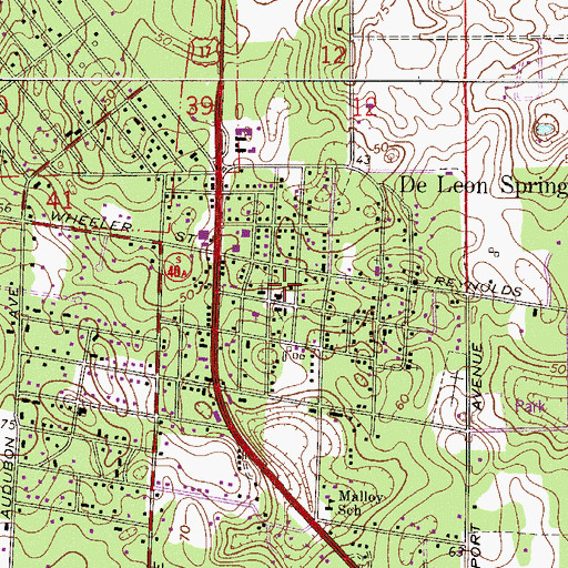 Topographic Map of Volusia County Fire Rescue DeLeon Springs Station 41, FL