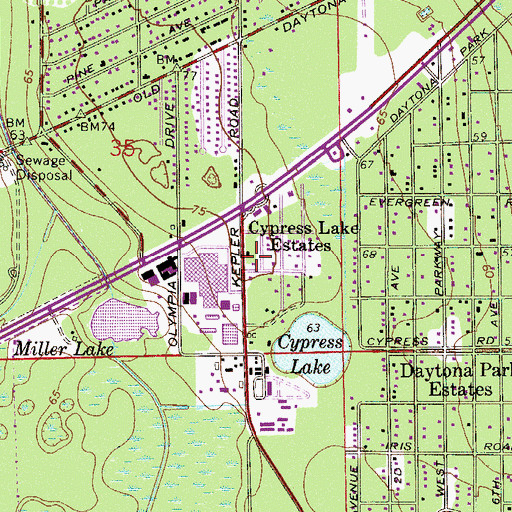 Topographic Map of Volusia County Fire Services Kepler Ridge Station 42, FL