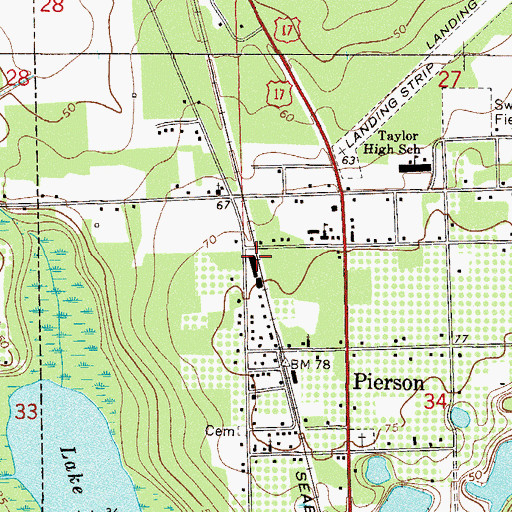 Topographic Map of Volusia County Fire Services Station 44 Pierson, FL